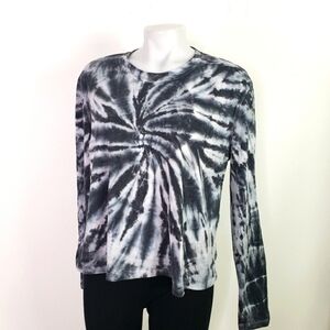 SAGE Collective black white tie dye long sleeve boxy tee